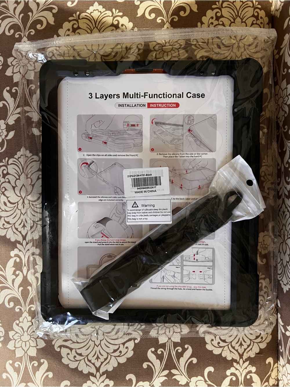 New Rugged iPad 12.9 Case with Shoulder Strap Heavy Duty Protective Cover